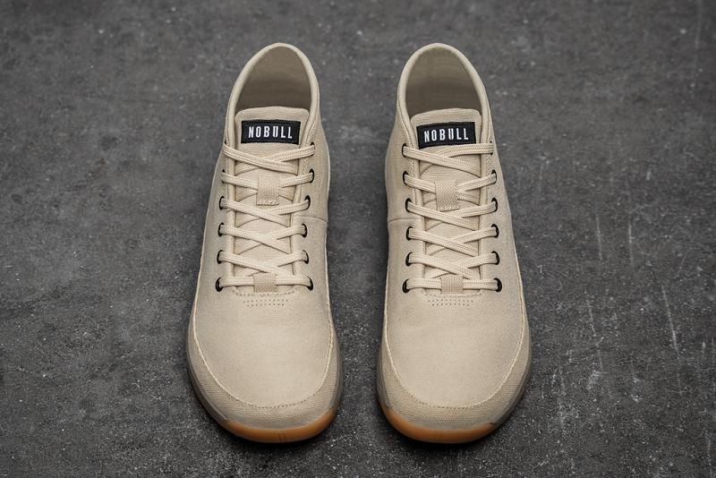 Nobull Desert Canvas Mid Men's Trainers Beige | USA R1268V